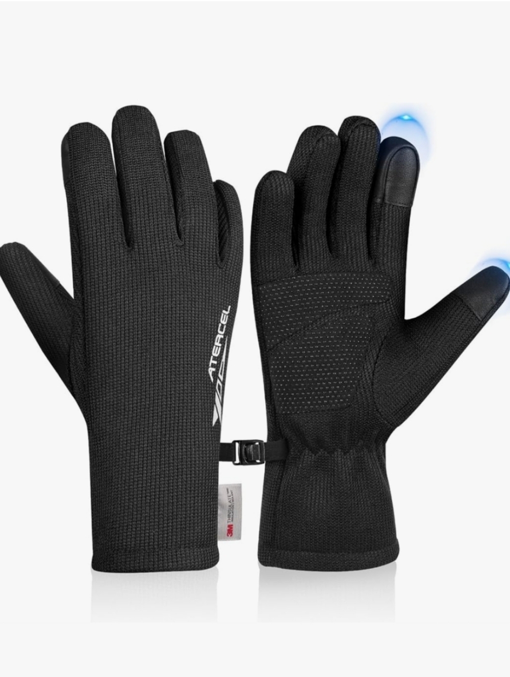 Men’s Black Touchscreen Winter Gloves